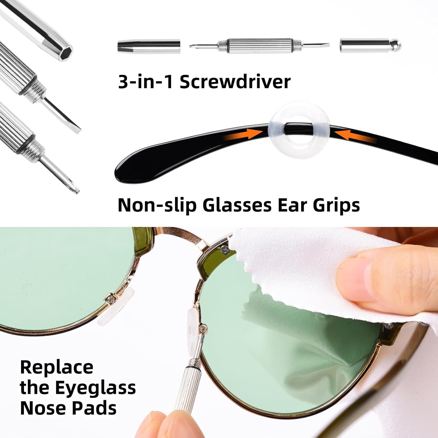 Glasses Cleaner Eyeglass Cleaning Kit with 24H anti Fog Spray for Glasses and Microfiber Cloth, Portable Eyeglass Cleaner Tool Lens Wipes Cleaning Kit for Camera Lenses