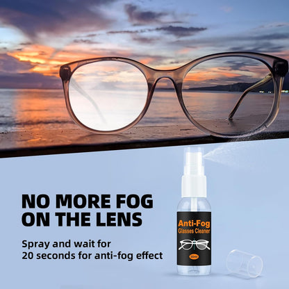 Glasses Cleaner Eyeglass Cleaning Kit with 24H anti Fog Spray for Glasses and Microfiber Cloth, Portable Eyeglass Cleaner Tool Lens Wipes Cleaning Kit for Camera Lenses