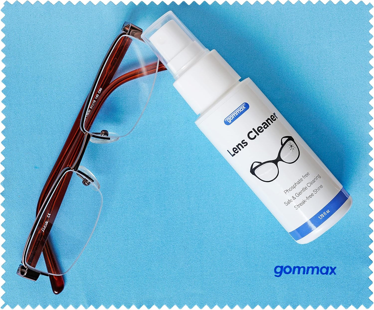 Lens Cleaner Kit with Glasses Cleaning Cloth, Eyeglass Cleaner Spray, Glasses Cleaner Kit, Safe for Coated Lenses, Sunglasses Cleaning Solution 1.7 Fl Oz